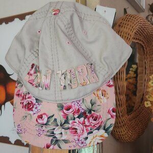 Oh so pretty - floral baseball cap w/applique New York  - nwot